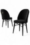 Hanah Home Juego de 6 Sillas Ritim - Negro, Tela Babyface y Patas Madera